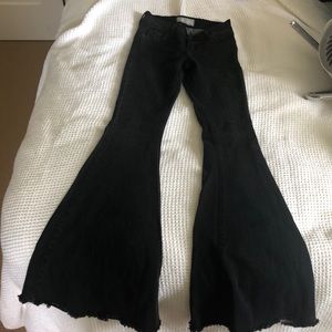 Free People size 24 black wide bell bottoms